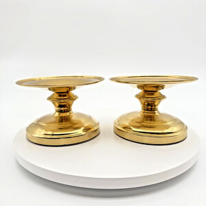 Vintage Copper Craft Brass Candlestick Holders Set Of 2 For 3-4" Pillar Candle